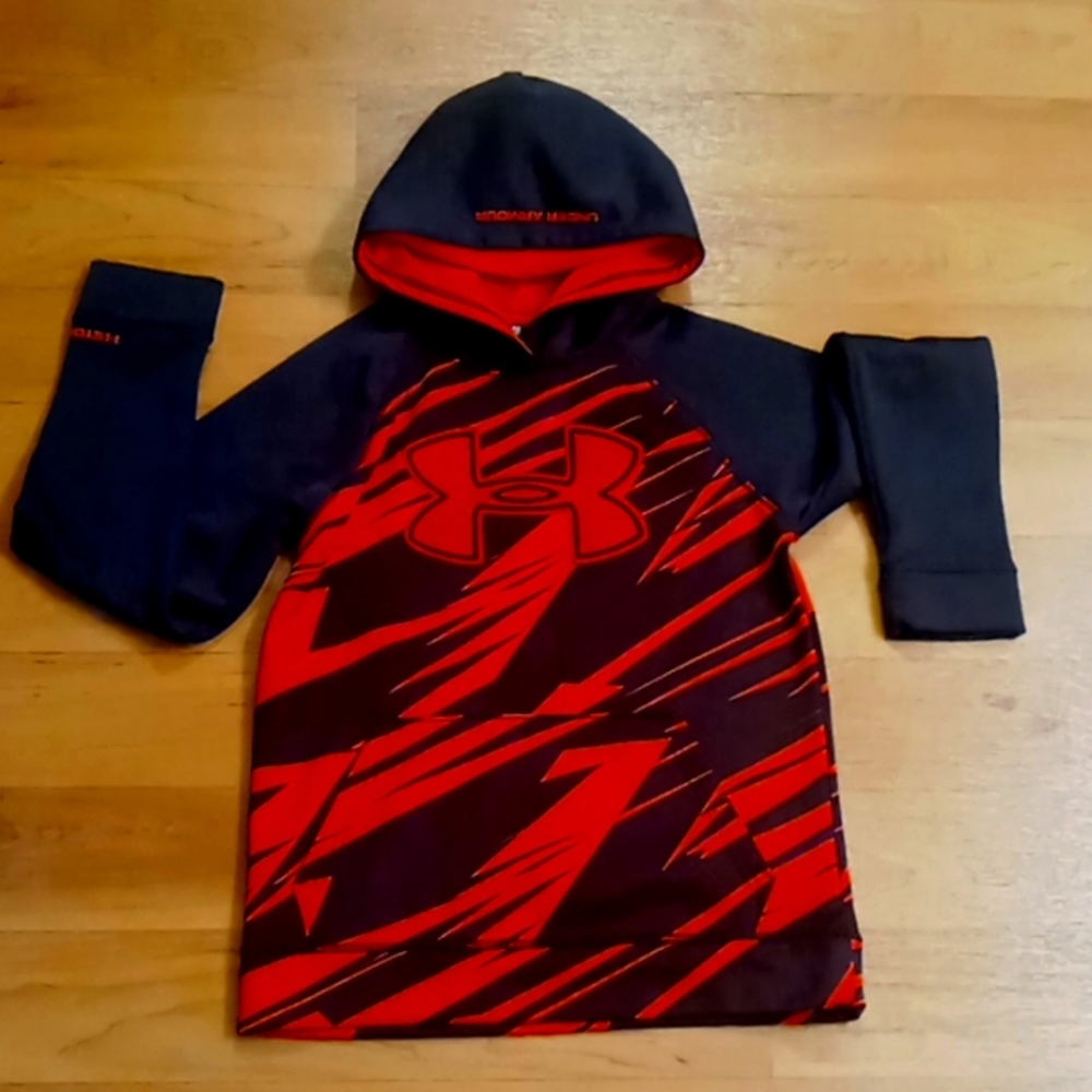 Boy's Red & Black Under Armour Hoodie Size YMD (10-12)